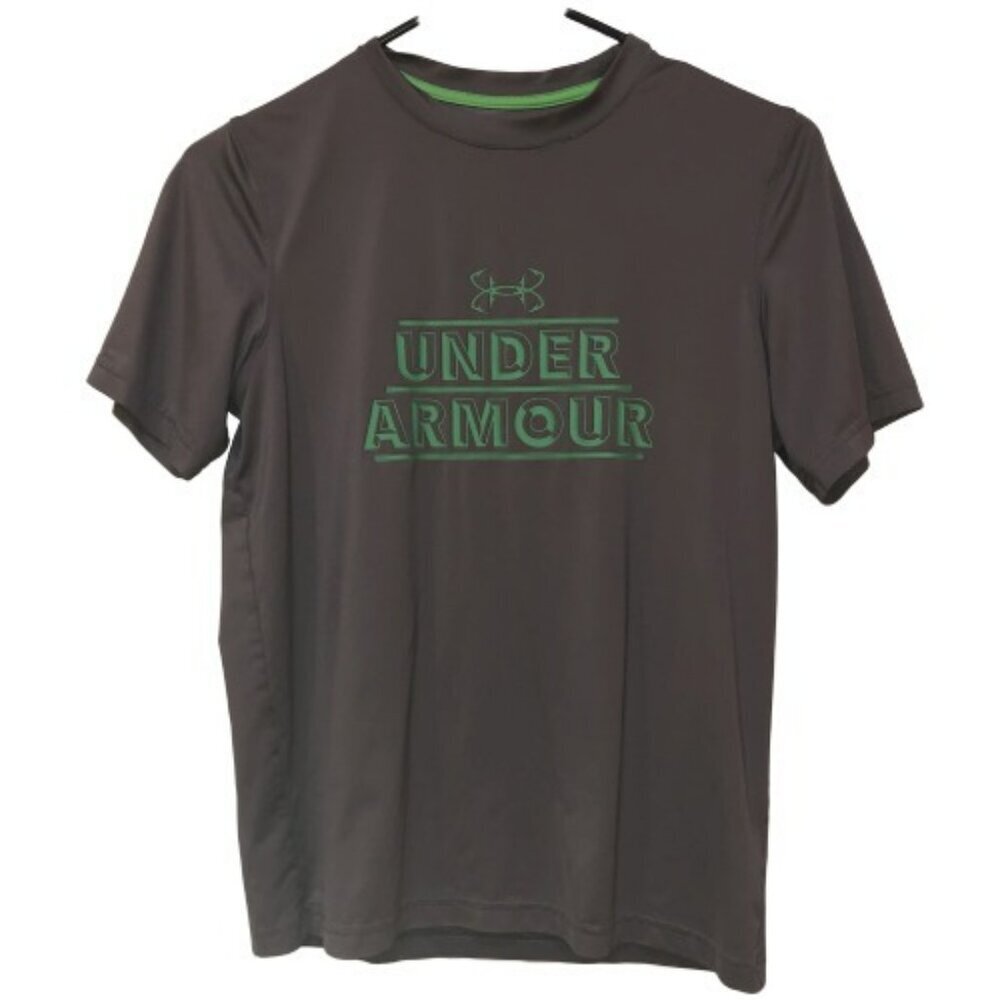 Under Armour Boys Medium Youth Gray Heatgear Loose Graphic T Shirt Kids Top M